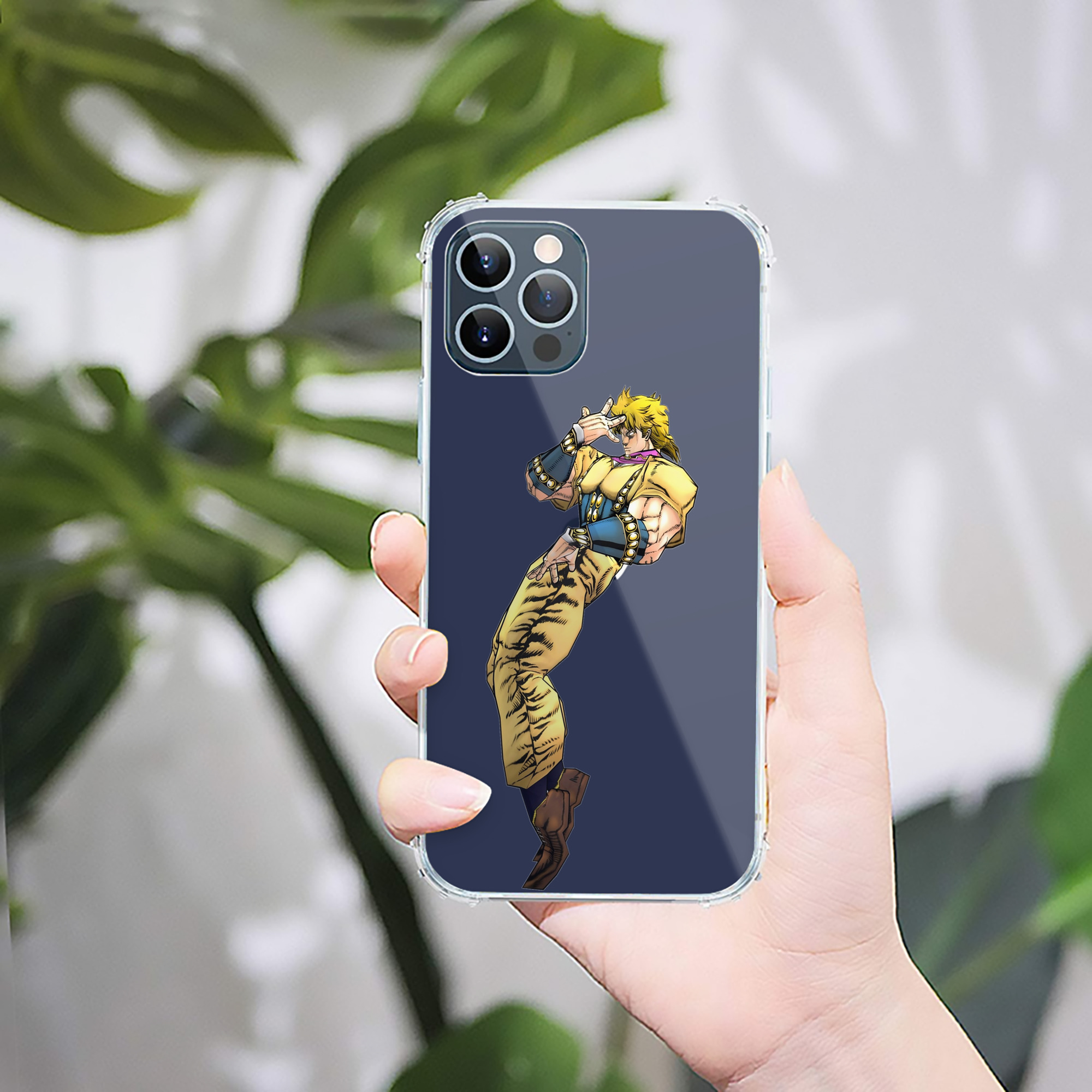 （画像用） ジョジョの奇妙な冒険 ディオ?ブランドー JoJo's Bizarre Adventure Dio Brando 【iPhone 12シリーズ対応】透明スマホケース（クリアソフトケース）